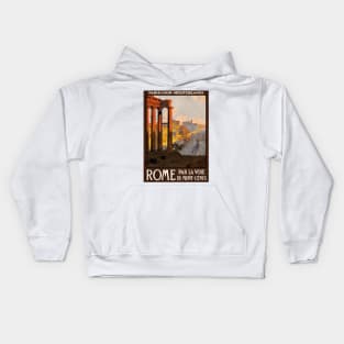 Rome, Italy - Vintage French Travel Poster Design Kids Hoodie
